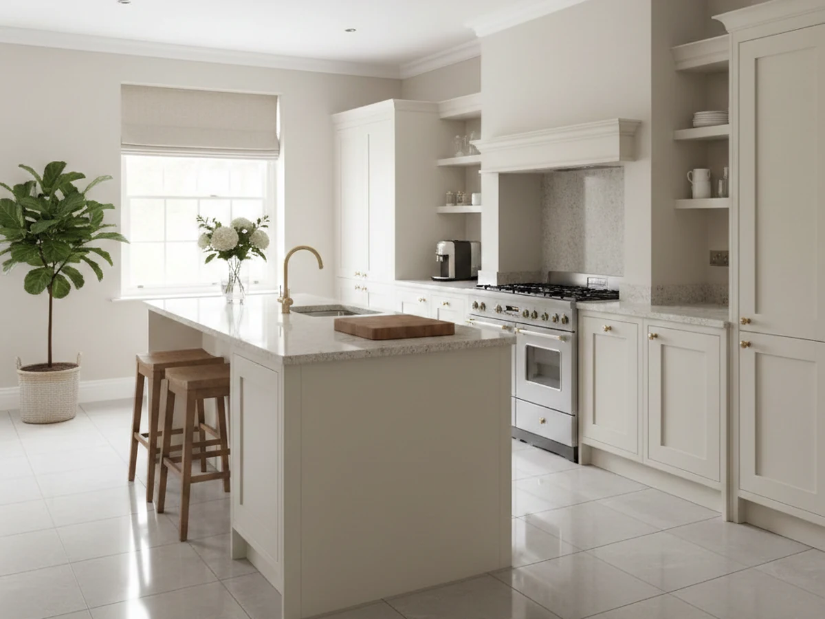 fitted-kitchen-cream-shaker-island-range-cooker-open-shelving-swansea-daffodil-carpentry fitted kitchen cream shaker island range cooker open shelving swansea daffodil carpentry
