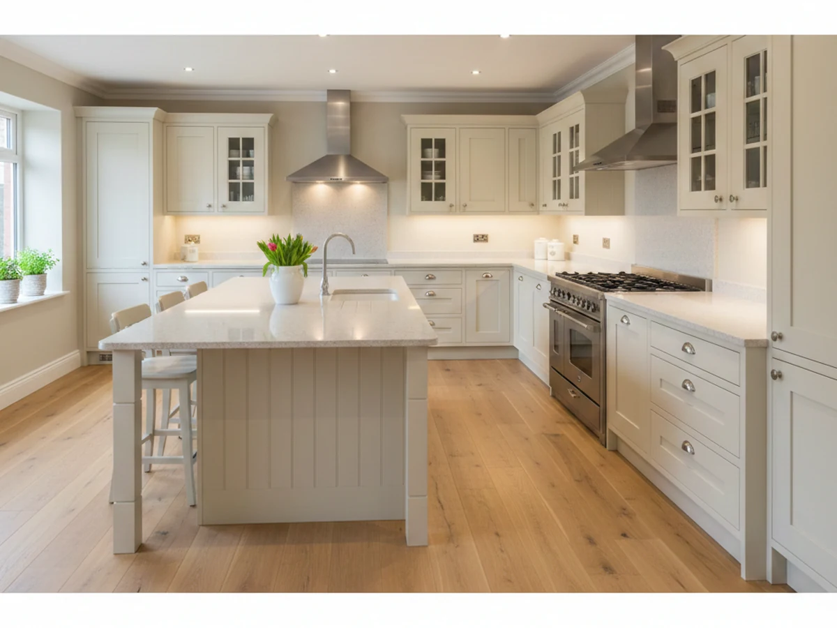 fitted-kitchen-cream-white-shaker-wide-view-range-cooker-island-swansea-daffodil-carpentry fitted kitchen cream white shaker wide view range cooker island swansea daffodil carpentry