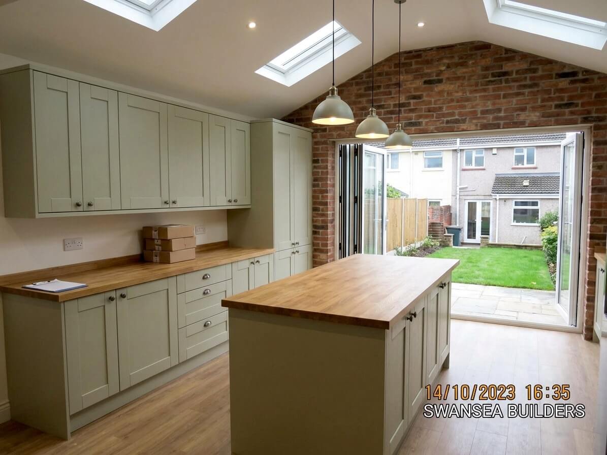 kitchen extension built swansea house daffodil decor
