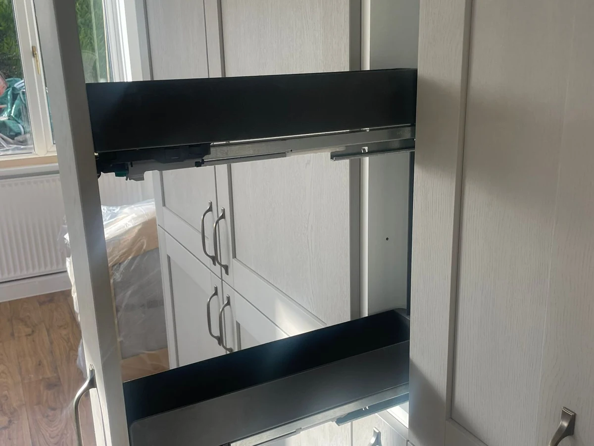 kitchen fitting oven tower unit mid installation swansea daffodil carpentry