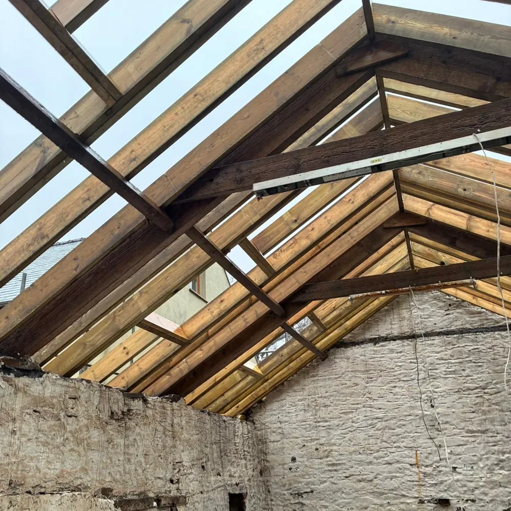 structural-roof-timbers-swansea-daffodil-carpentry Ridge and rafters framed out, Swansea