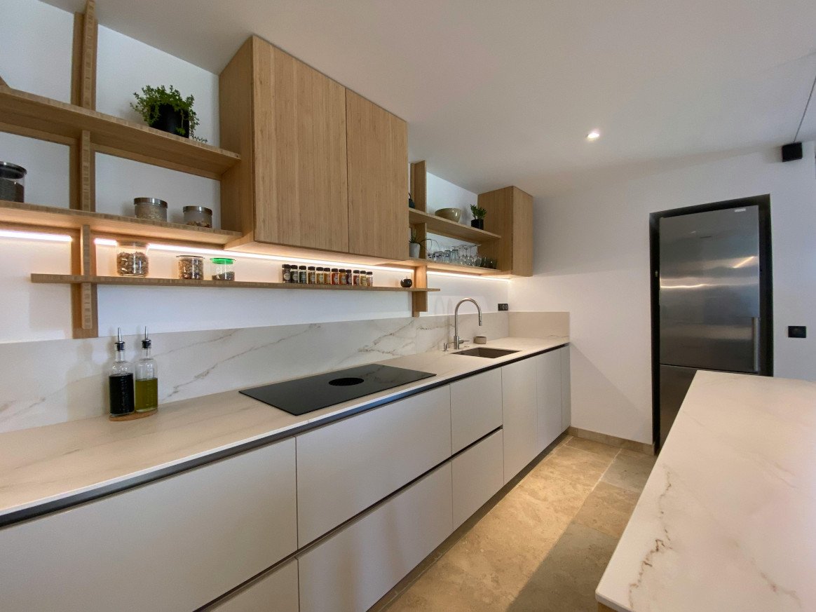 white wooden modular kitchen renovation carpentry cupboards 2